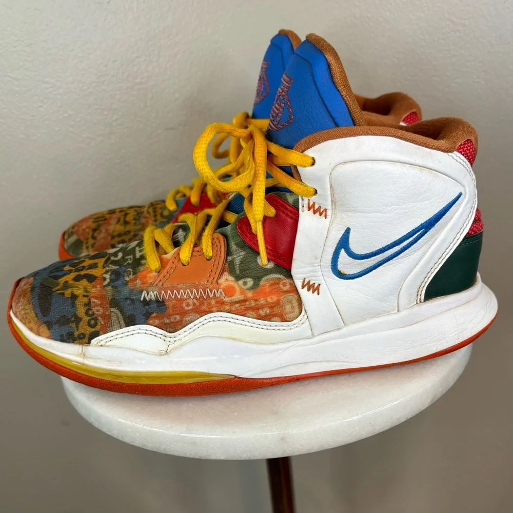 NIKE Kyrie Infinity Basketball‎ Shoe Sneakers White Orange Blue Boys Men's 5.5